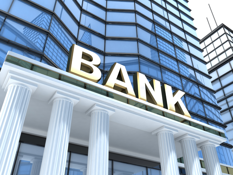 Building and sign bank (done in 3d)