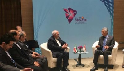 دیدار ظریف با نخست‌وزیر سنگاپور و وزرای خارجه ترکیه، ژاپن و فیلیپین