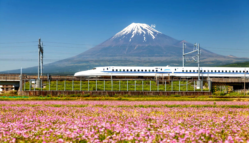 Mount Fuji and Tokaido Shinkansen