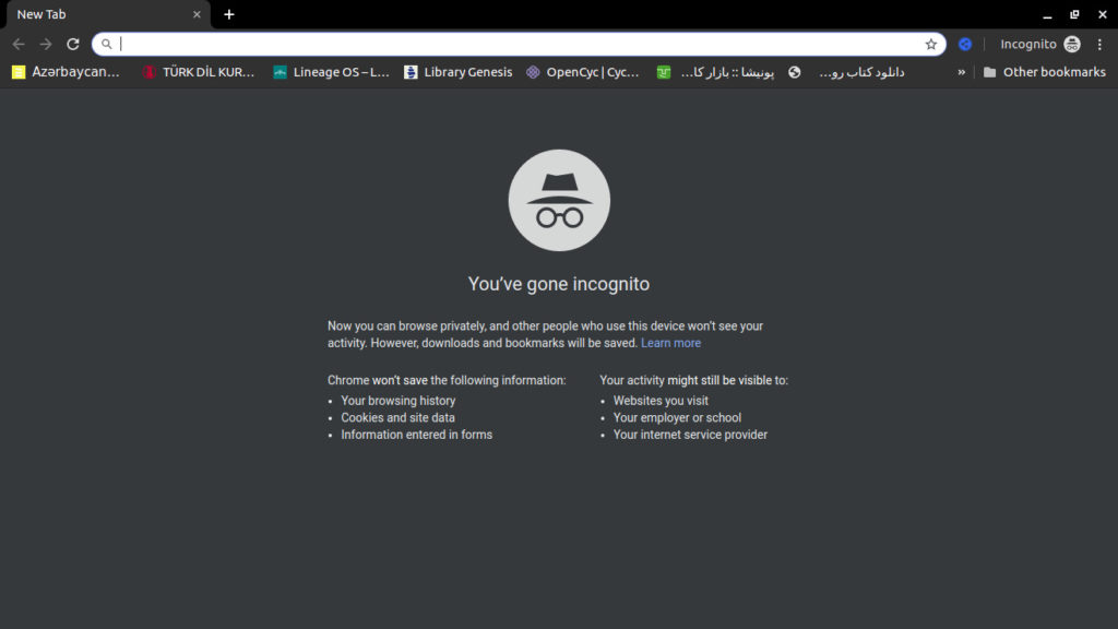 گوگل کروم incognito