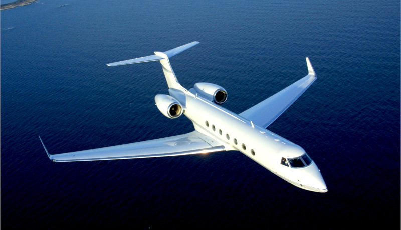 private jet on sea