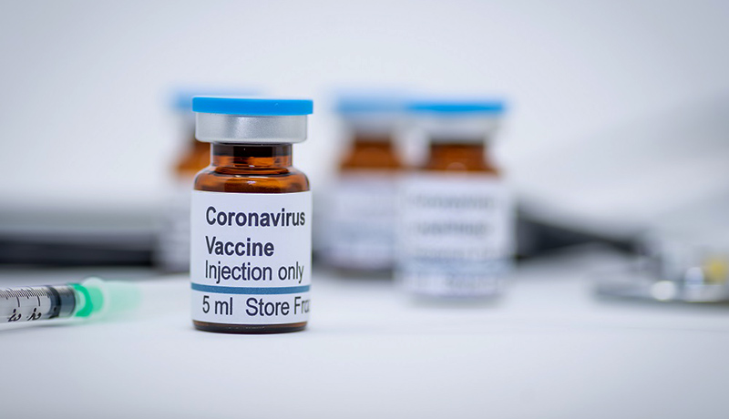 Illustrative vial of coronavirus vaccine