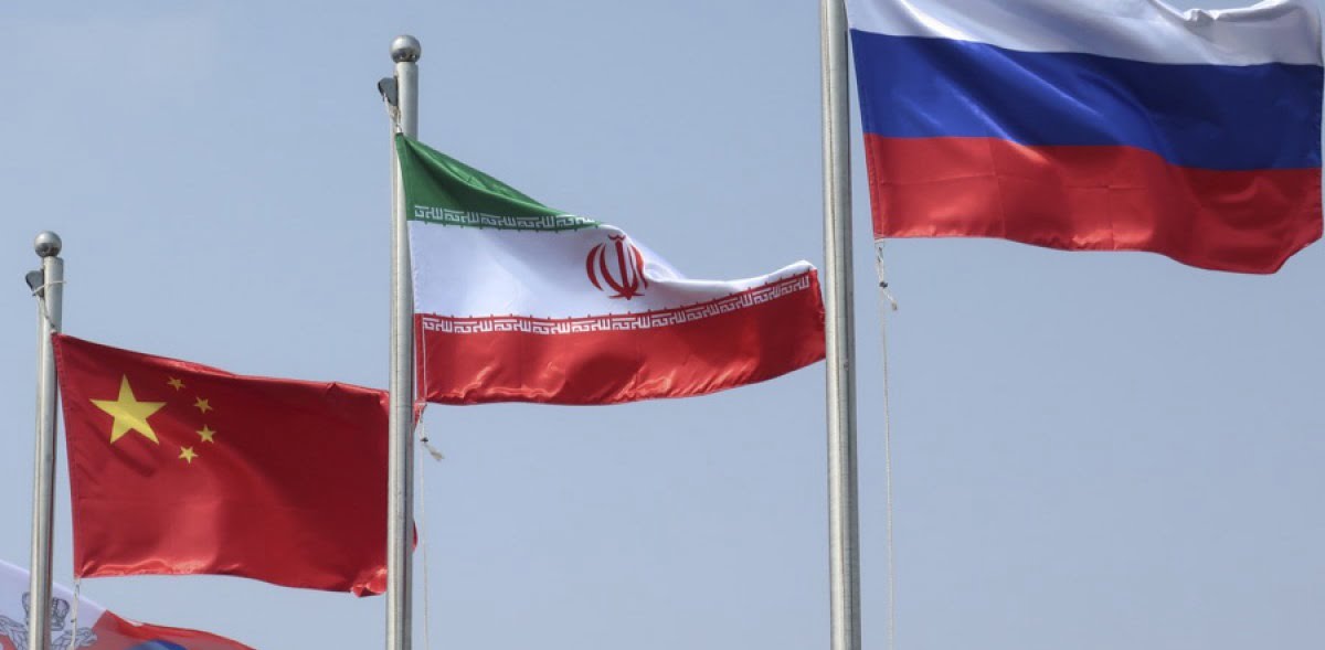 china iran russia flags competition