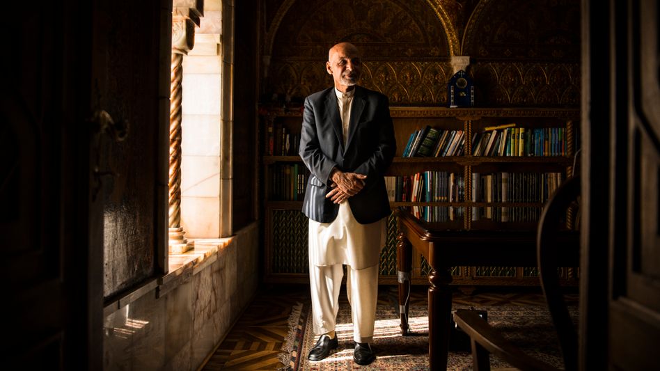 Afghan President Ashraf Ghani, photographed in a library in The Arg, the Presidential Palace in the Afghan capital, Kabul.