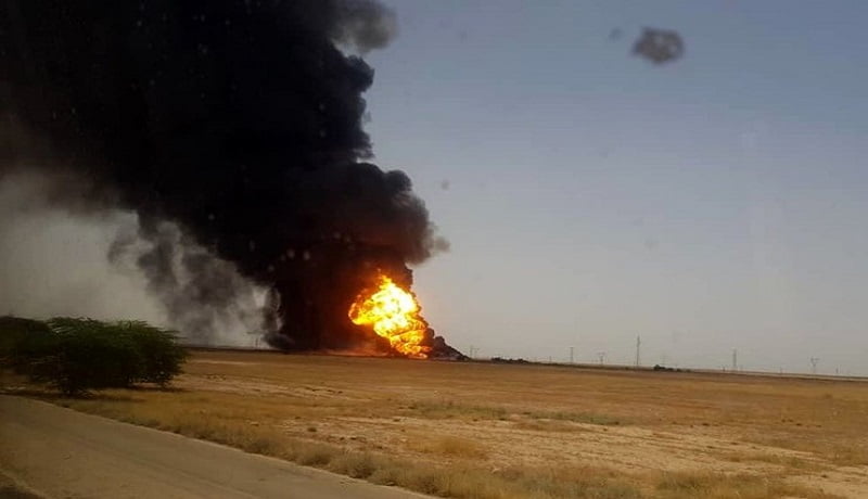 آتش‌سوزی در خط لوله انتقال نفت در خوزستان
