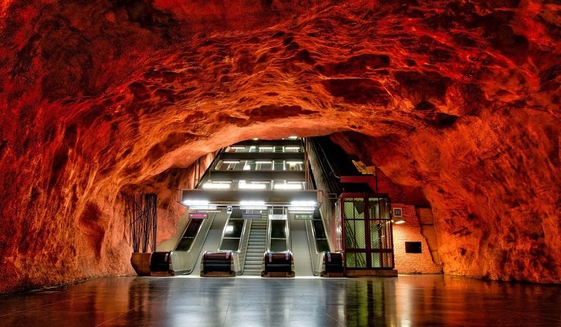 radhuset t bana subway station in stockholm sweden l