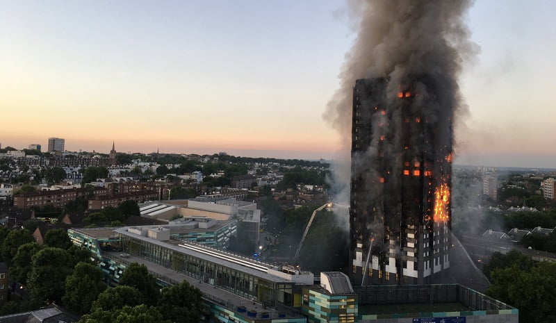 Grenfell Tower fire wider view