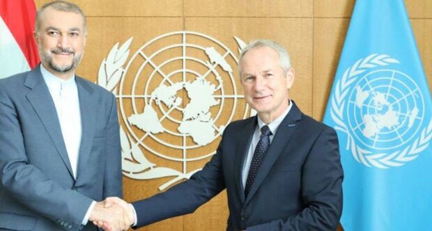 دیدار امیرعبداللهیان با رئیس مجمع عمومی سازمان ملل