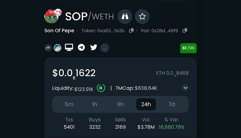 قیمت رمز ارز SOP