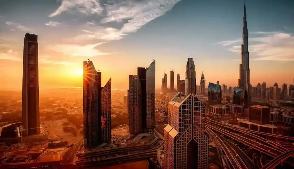 cio middle east uae united arab emirates dubai skyline cityscape downtown sunrise by robertbreit