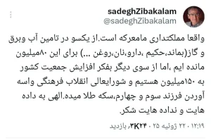 صادقزیباکلامدرموردفرزندآوری