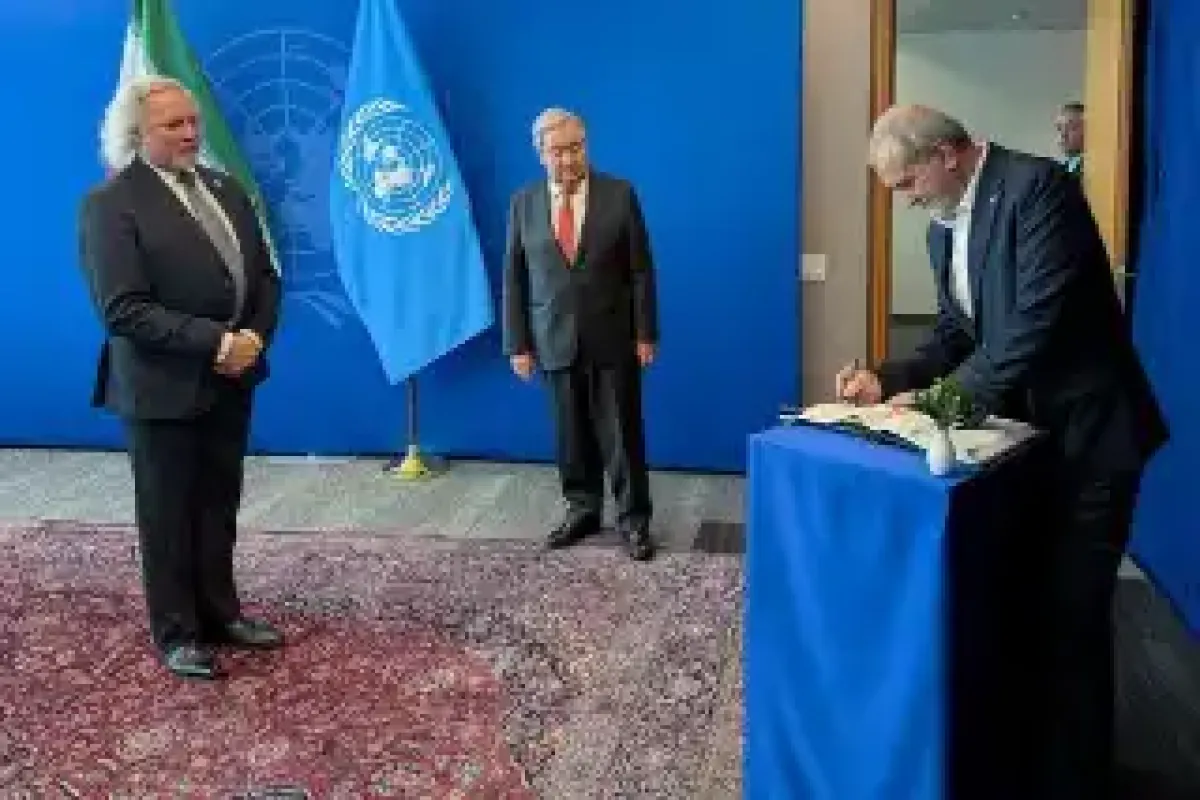 پزشکیان دفتر یادبود سازمان ملل را امضاء کرد