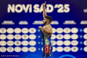 غلامرضا فرخی در فاصله یک ماه دومین طلای جهانی خود را در کشتی گرفت