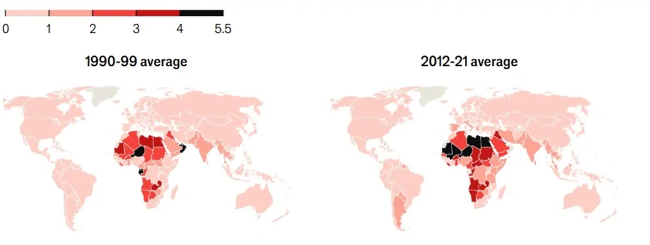 درصد مرگ‌های ناشی از گرما نسبت به کل مرگ‌ها