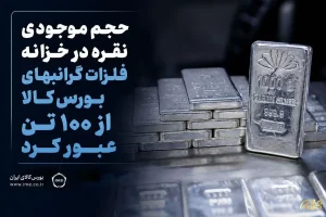 حجم موجودی نقره در خزانه فلزات گرانبهای بورس کالا از ۱۰۰ تن عبور کرد