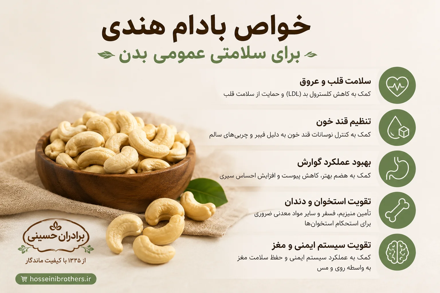 خواص بادام هندی برای بدن